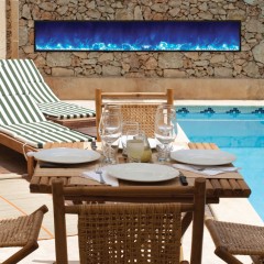 Amantii's electric fireplace, Outdoor deep serie, style 84 SLIM.