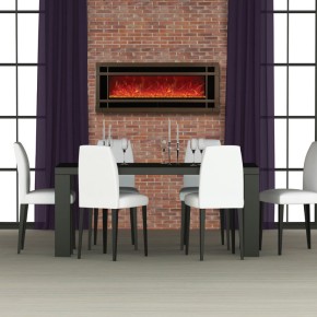 Amantii indoor Electric Fireplace – WM‐BI‐48‐5823‐BLKSMITH dining room – We Love Fire