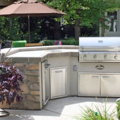 Housewarmings Outdoor turnkey outdoor kitchen island with grill and appliance