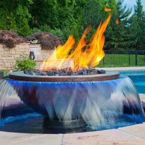 HPC Evolution 360 Fire and Water Outdoor Fireplace and Water Feature – We Love Fire