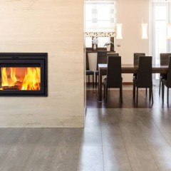 Supreme Duet See-Through Wood Burning Fireplace living room and dining room – We Love Fire