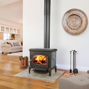 HearthStone Phoenix soapstone wood stove living room – We Love Fire