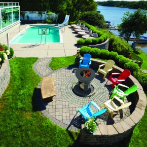 Patio Deck With Swimming Pool, Fire Pit