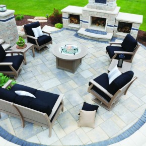 Classic Terrace Set - Weatherwood with Canvas Black Cushions