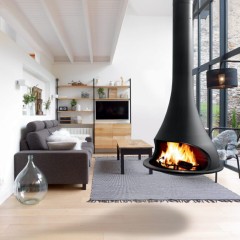 Wood Fireplace JC Bordelet Tatiana by Ambiance® in a living room - We Love Fire®