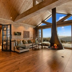 Wood Fireplace JC Bordelet Tatiana by Ambiance® in a cozy living room - We Love Fire®