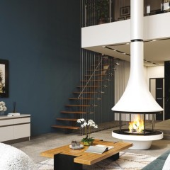 Wood Fireplace JC Bordelet Eva by Ambiance® in a living room - We Love Fire®