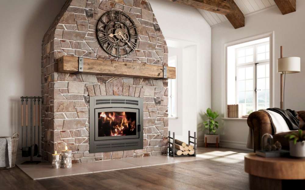 Ambiance Elegance 36 Wood Fireplace, Rustic facade