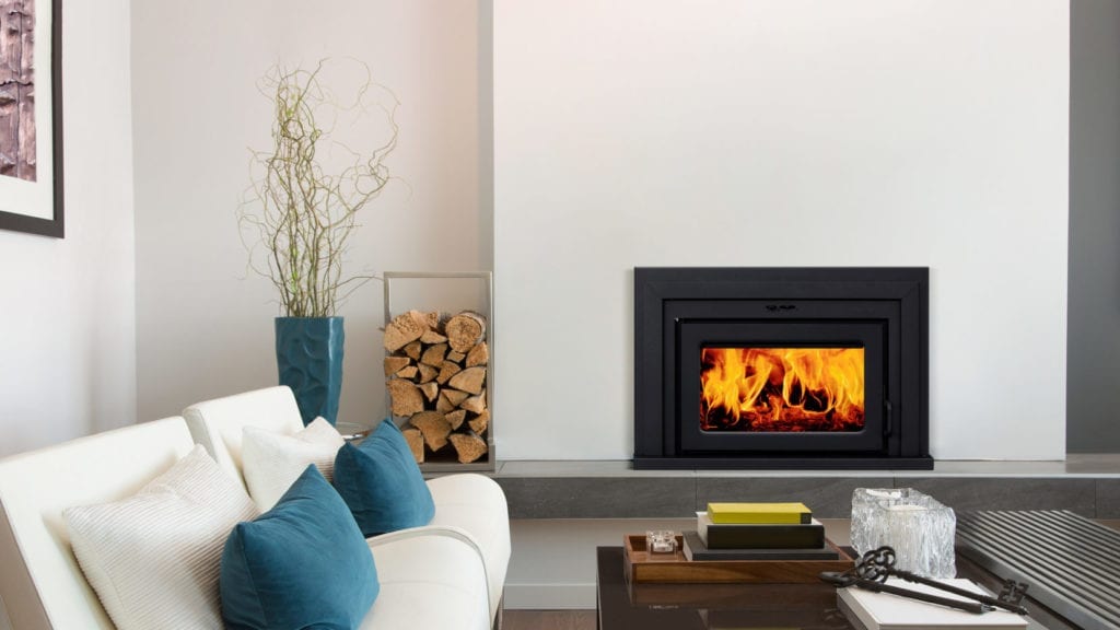 Supreme wood-burning fireplace insert, fusion 18 design