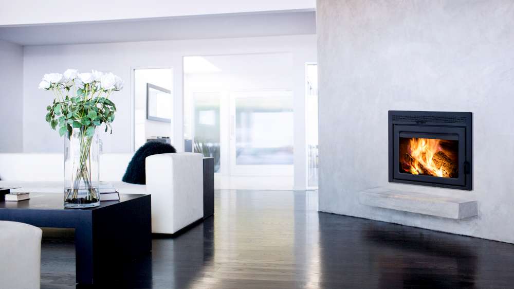 Zero-clearance contemporary Supreme galaxy fireplace living room