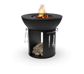 fire pit grill with cooking stand