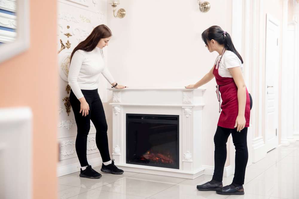 2 Women Fireplace Shopping