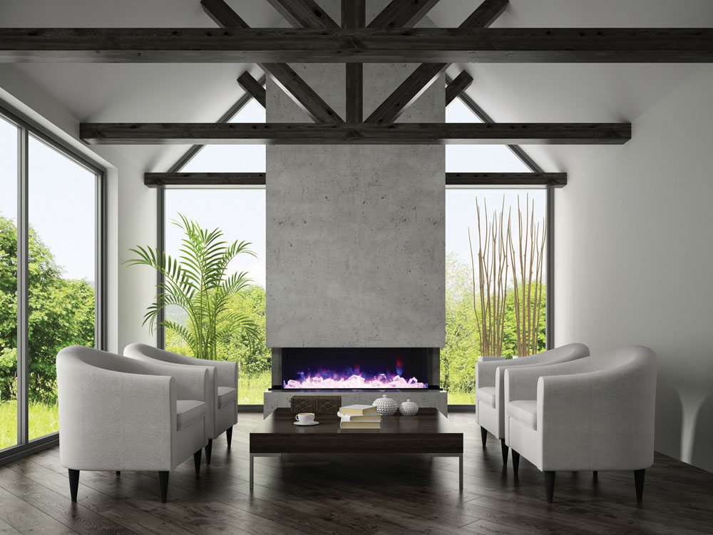 Beautiful Amantii TRU-View-XL linear Electric Fireplace. What size fireplace do I need?