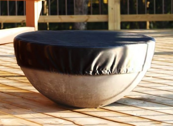 Barbara Jean Outdoor Gas Firebowl weather cover. Tips to prepare your fire bowl for winter.