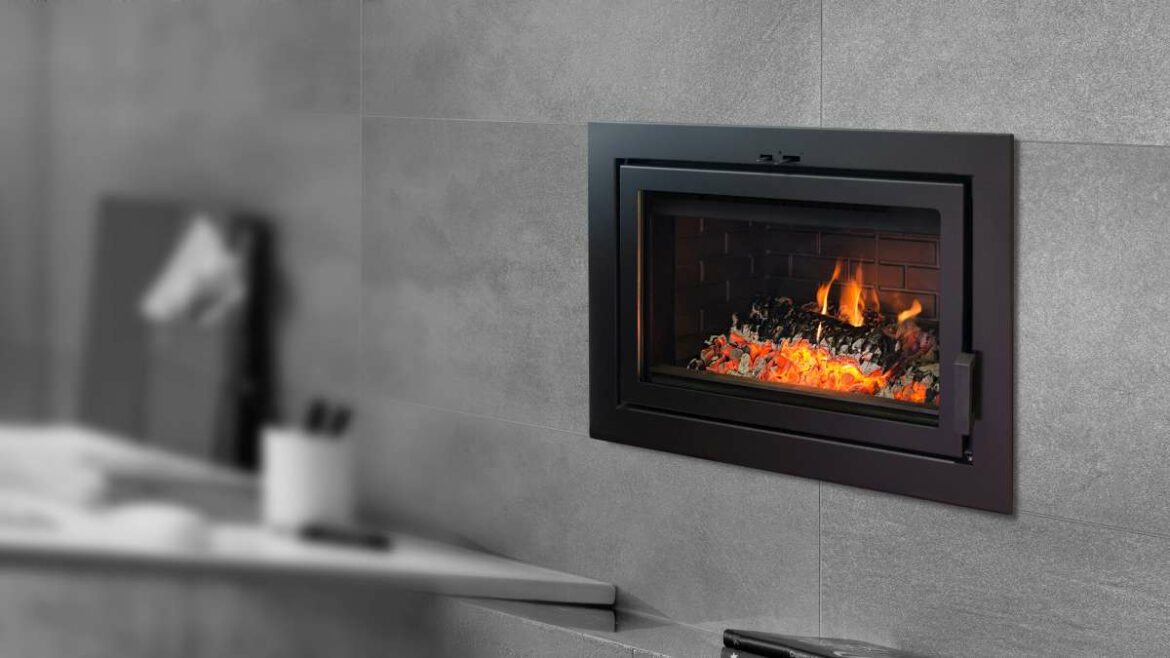 Supreme Astra 24 CF built-in wood burning fireplace.
