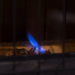 Pilot light on gas fireplace