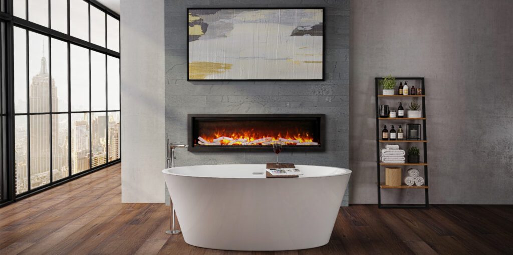 General Electric Fireplace _ Installation _ FAQ_Article - Electric Fireplace in wall Ambiance