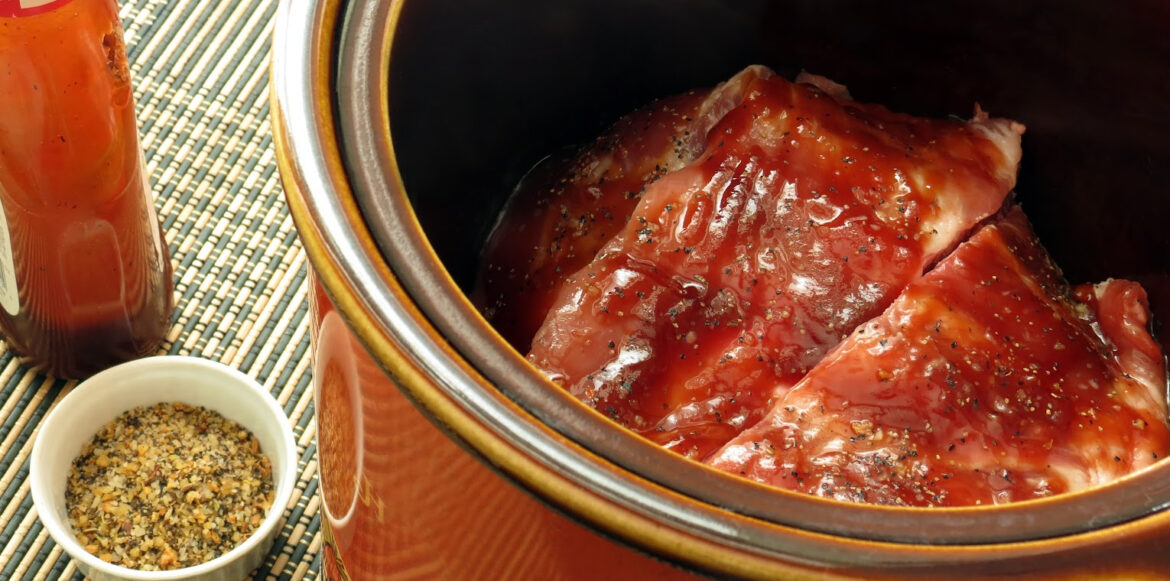 BBQ Sauce Safety_ What You Need to Know Before You Slather - Ribs with BBQ Sauce in a slow cooker